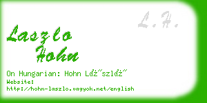 laszlo hohn business card